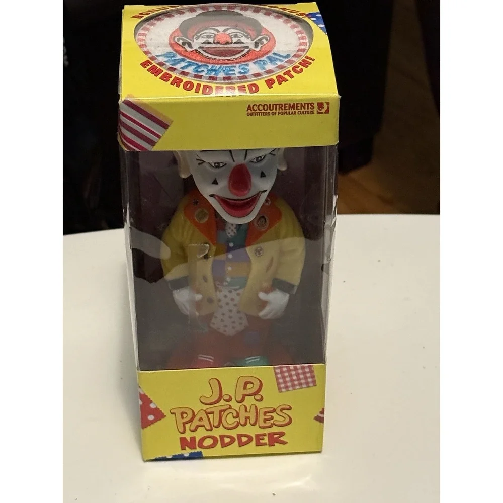 J.P. Patches Clown Bobblehead Nodder With Bonus Embroidered Patch Nos New